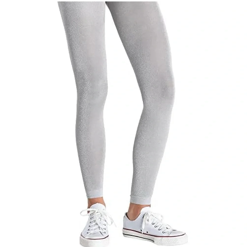 Silver shimmer Footless Tights for Adults NEW one size fits most costume